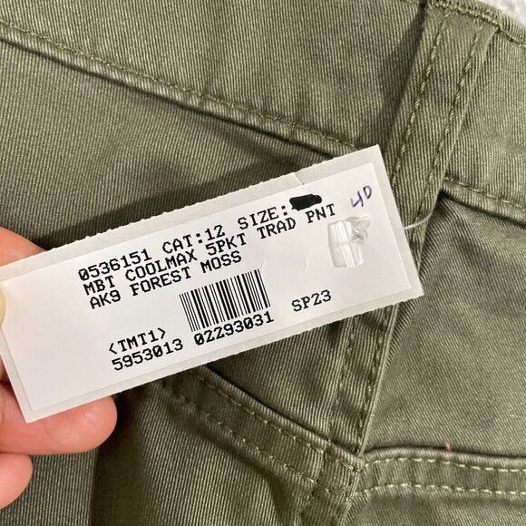 NWOT Lands' End Men's 40x32 Traditional Fit Coolmax 5 Pocket Pants Forest Moss - Picture 6 of 8